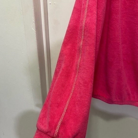 Boston Proper Terry Cloth Hot Pink Pull Over Sweater - Picture 3 of 9